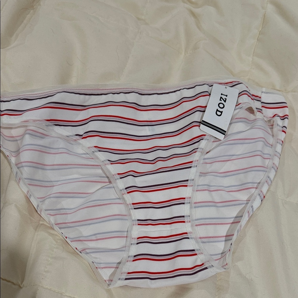 🐊 IZOD Striped High Leg Women’s Large panties underwear!